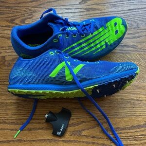 New Balance Racing Spikes w/Key. Size 10/ Blue & Lime